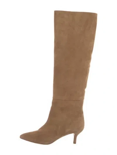 Pre-owned Neil J. Rodgers Suede Slouch Boots In Neutrals
