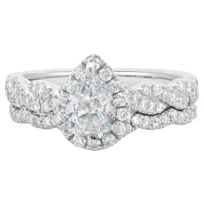 Pre-owned Neil Lane 14 Karat White Gold Pear Cut Diamond Engagement Ring
