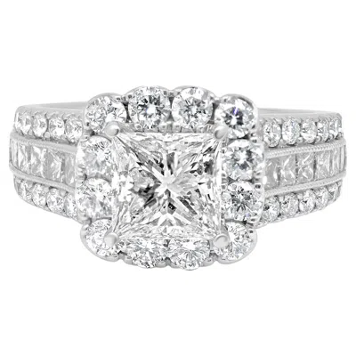 Pre-owned Neil Lane 14 Karat White Gold Princess Cut Diamond Engagement Ring
