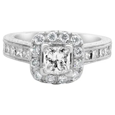 Pre-owned Neil Lane 14 Karat White Gold Princess Cut Diamond Engagement Ring