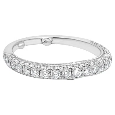 Pre-owned Neil Lane 14 Karat White Round Diamond Ring Guard