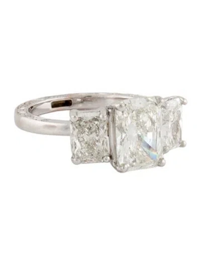 Pre-owned Neil Lane 14k 4.91ctw Lab-grown Diamond Three Stone Engagement Ring In Multi