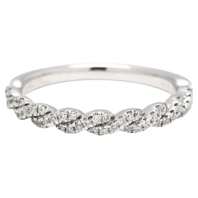 Pre-owned Neil Lane .25ctw Diamond Twisted Band Ring, 14k White Gold, Ring Size 6.75