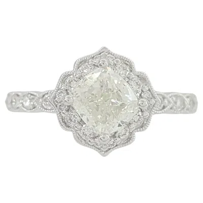 Pre-owned Neil Lane Cushion Cut Diamond Double Halo Ring In Multi