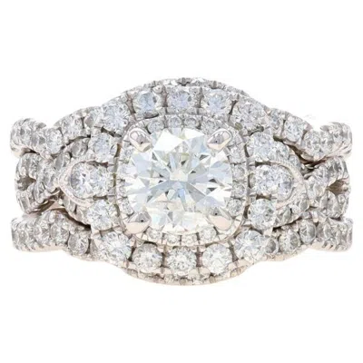 Pre-owned Neil Lane Diamond All-in-one Halo Engagement Wedding Ring White Gold 14k 2.80ctw