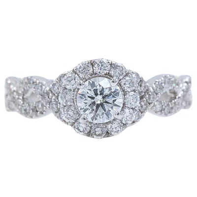 Pre-owned Neil Lane Diamond Engagement Ring Round 1.00 Carat 14 Karat White Gold