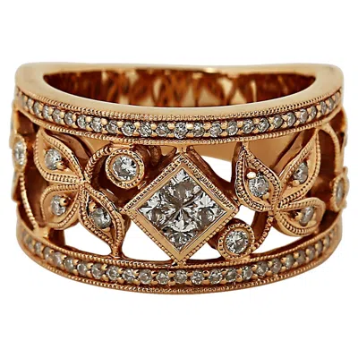 Pre-owned Neil Lane Diamond Floral Band Ring By  In Multi