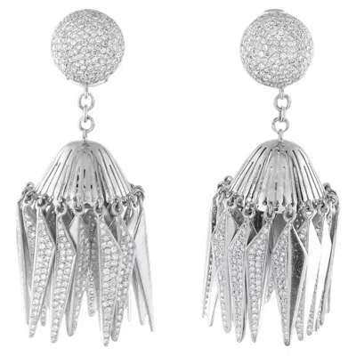 Pre-owned Neil Lane Platinum Diamond Dangle Earrings In Multi