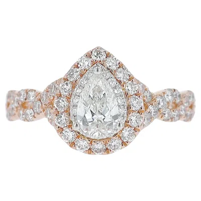 Pre-owned Neil Lane Rose Gold 0.52 Carat Pear Shape Diamond Engagement Ring In Red