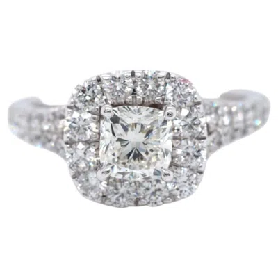 Pre-owned Neil Lane Vintage  2-1/6 Ct Tw Cushion Cut Diamond Engagement Ring 14k White Gold