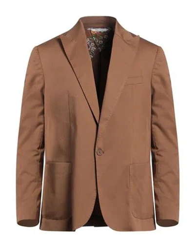 Neill Katter Man Blazer Brown Size 42 Cotton, Elastane
