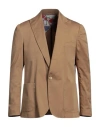 Neill Katter Man Blazer Camel Size 44 Cotton, Elastane In Beige
