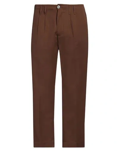 Neill Katter Man Pants Brown Size 36 Cotton, Linen
