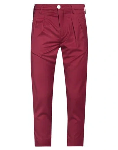Neill Katter Man Pants Burgundy Size 34 Polyester, Wool, Elastane In Red