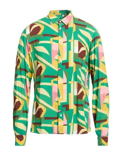 Neill Katter Man Shirt Green Size Xl Viscose In Multi
