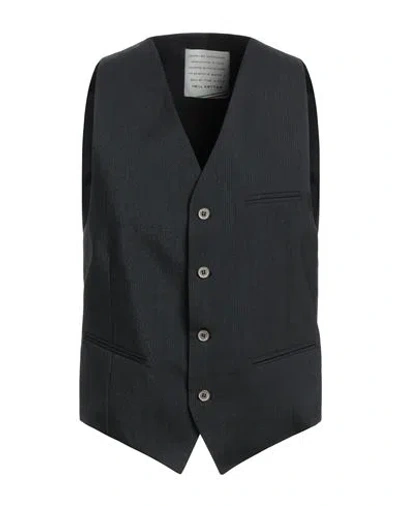 Neill Katter Man Tailored Vest Charcoal Size 38 Cotton, Elastane In Grey