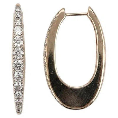 Pre-owned Neiman Marcus 1 Carat Diamond Pave U-hoop Earrings In 14k Yellow Gold