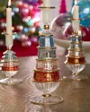Neiman Marcus 11" Tree-shaped Glass Candle Holder In Multi