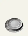Neiman Marcus 12-piece Platinum Brushstroke Dinnerware Set In Platinum