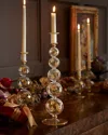 Neiman Marcus 16.4" Gold-tone Snowflakes Candle Holder