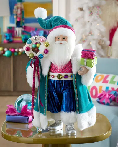 Neiman Marcus 18" Bright Holiday Santa In Multi