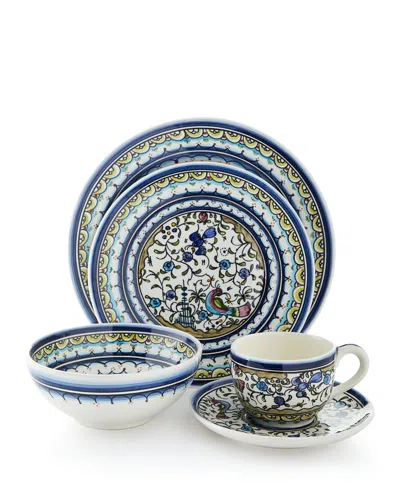 Neiman Marcus 20-piece Pavoes Blue And Green Dinnerware Set