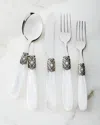 Neiman Marcus 20-piece Victoria Shine Flatware Set, White In Sky Blue
