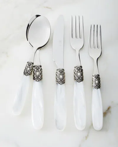 Neiman Marcus 20-piece Victoria Shine Flatware Set, White In Blue