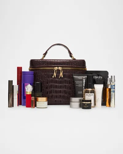 Neiman Marcus 2025 Holiday Beauty Bag With Deluxe Samples In Brown