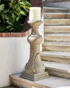 Neiman Marcus 30" Outdoor Cast Stone Floor Candlestick