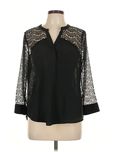 Pre-owned Neiman Marcus 3/4 Sleeve Blouse In Black