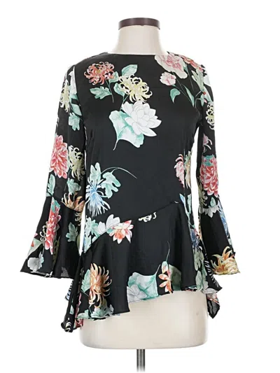 Pre-owned Neiman Marcus 3/4 Sleeve Blouse In Black