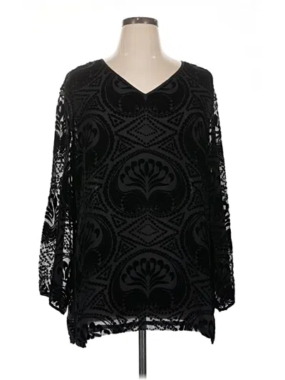 Pre-owned Neiman Marcus 3/4 Sleeve Blouse In Black