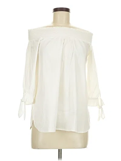 Pre-owned Neiman Marcus 3/4 Sleeve Blouse In Ivory