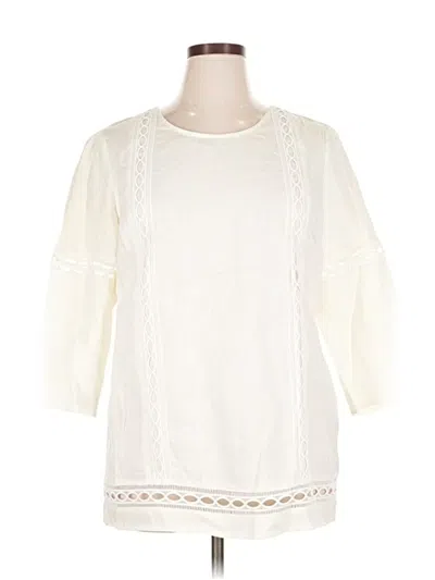 Pre-owned Neiman Marcus 3/4 Sleeve Blouse In White