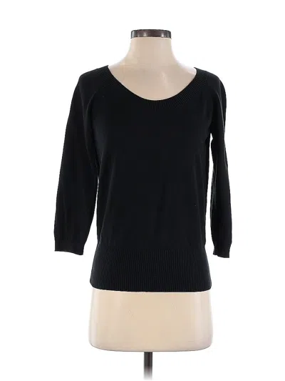 Pre-owned Neiman Marcus 3/4 Sleeve Top Black Boatneck Tops