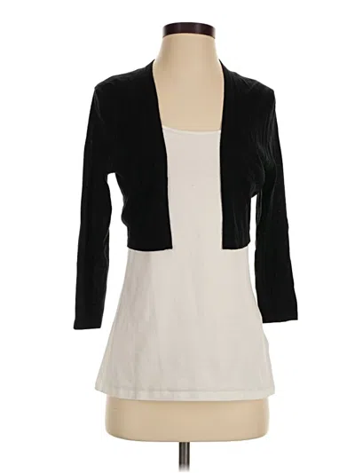 Pre-owned Neiman Marcus 3/4 Sleeve Top Black Square Neckline Tops