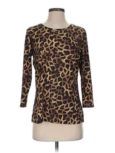 Pre-owned Neiman Marcus 3/4 Sleeve T-shirt In Brown