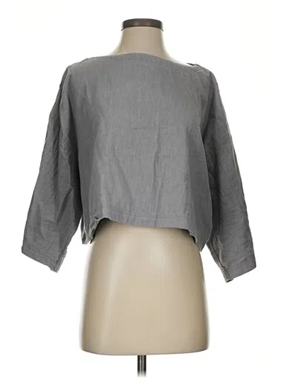 Pre-owned Neiman Marcus 3/4 Sleeve T-shirt In Gray