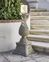 Neiman Marcus 36" Cast Stone Floor Candlestick In Gray