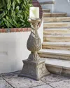 Neiman Marcus 36" Cast Stone Floor Candlestick In Aged Granite