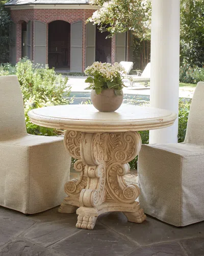 Neiman Marcus 42" Scrollwork Outdoor Dining Table