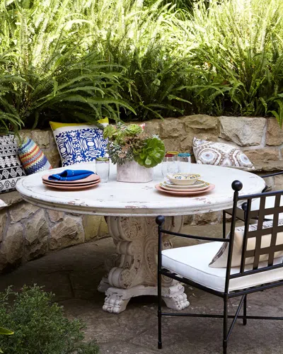 Neiman Marcus 60" Scrollwork Outdoor Dining Table