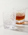 Neiman Marcus 8 Oz. Clear Cut Glass Tumblers, Set Of 2 In Transparent