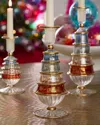 Neiman Marcus 9" Tree-shaped Glass Candle Holder In Multi