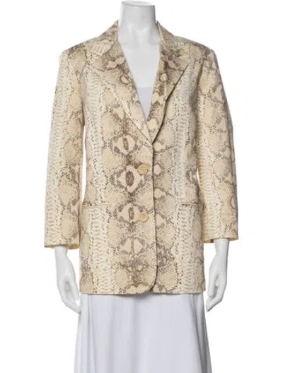 Pre-owned Neiman Marcus Animal Print Blazer In Neutral