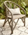 Neiman Marcus Artemis Faux-bois Chair In Ivory