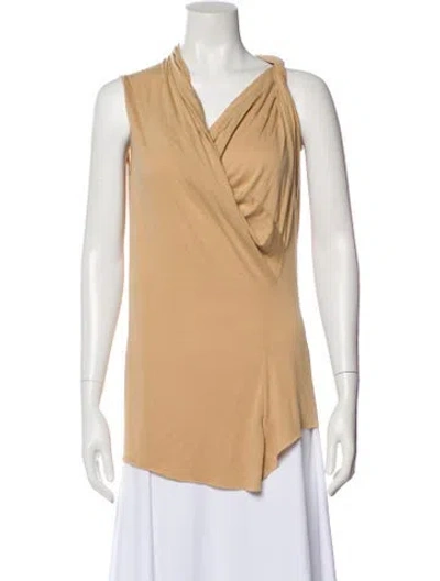 Pre-owned Neiman Marcus Asymmetrical Sleeveless Top In Neutral