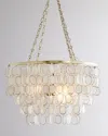 Neiman Marcus Aurora 3-light Chandelier In Wht/gold