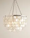 Neiman Marcus Aurora 3-light Chandelier In Wht/slvr